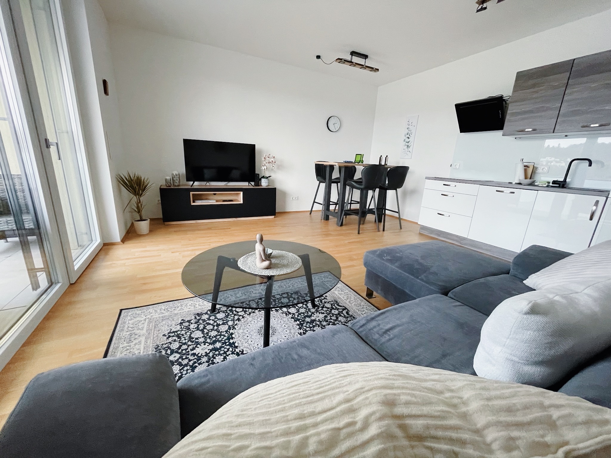 Modern and comfortable living room in Graz's best apartment rental.